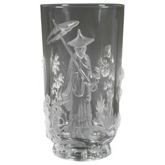 Wonderful Rare Verlys Art Glass Mandarin Chinoiserie Oriental Vase