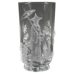 Wonderful Rare Verlys Art Glass Mandarin Chinoiserie Oriental Vase