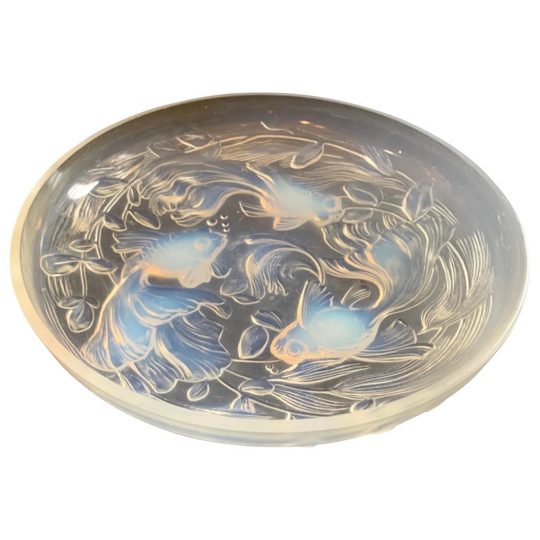 Wonderful Rare Verlys France Poissons Koi Fish Opalescent Centerpiece