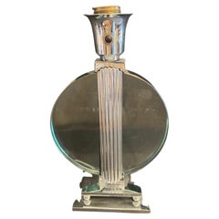 Wonderful Rare Walter Von Nessen Chrome Nickel Plated Brass Glass Table Lamp
