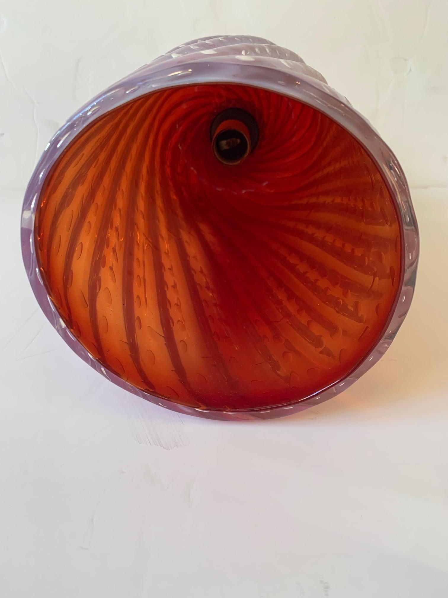 Wonderful Murano Glass Vintage Pendant Light Fixture For Sale 2