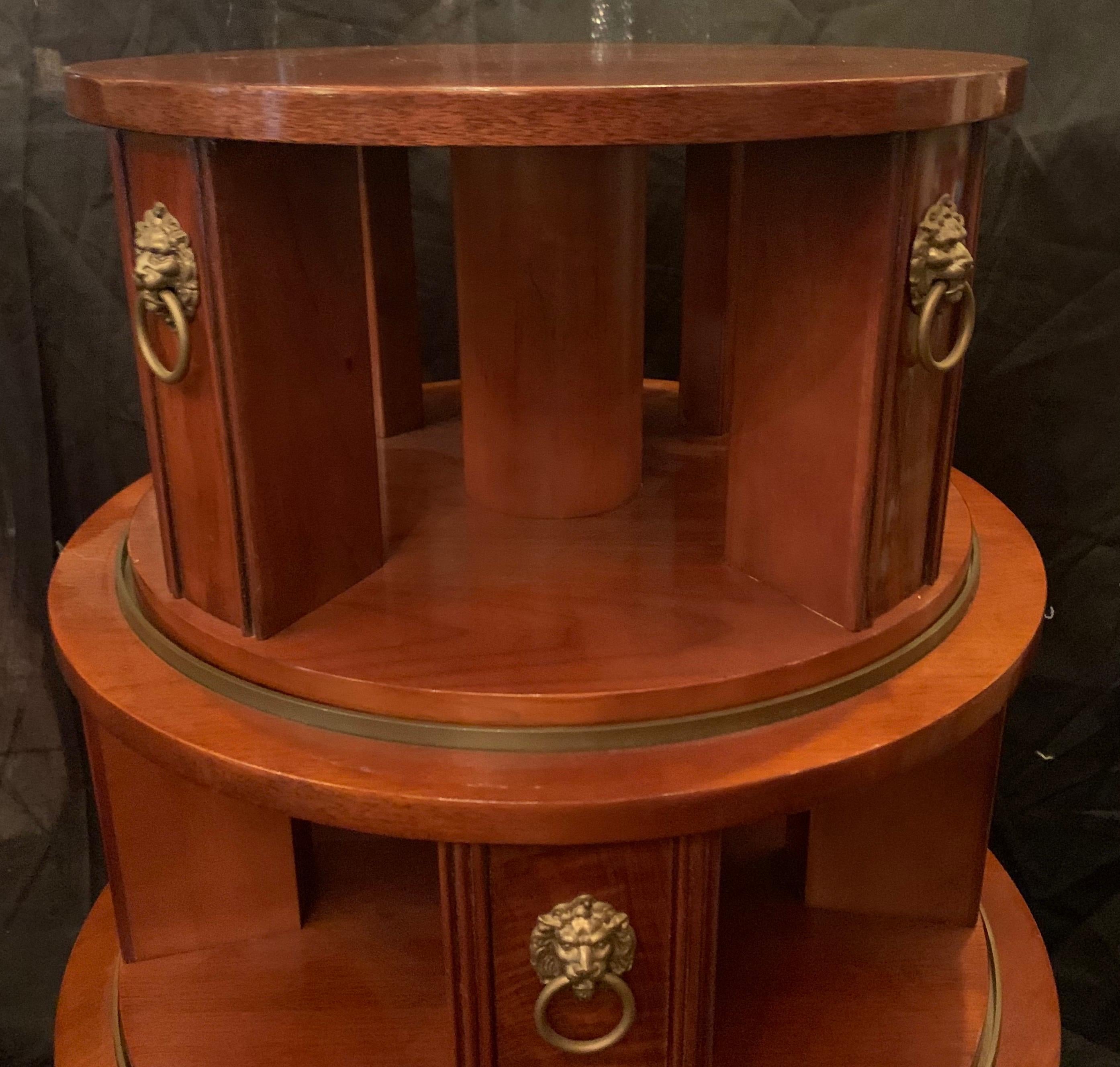 antique round revolving bookcase