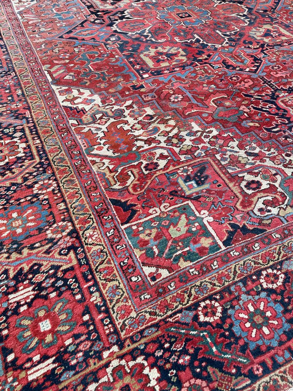 Bobyrug’s Wonderful room size antique Heriz style rug  For Sale 2