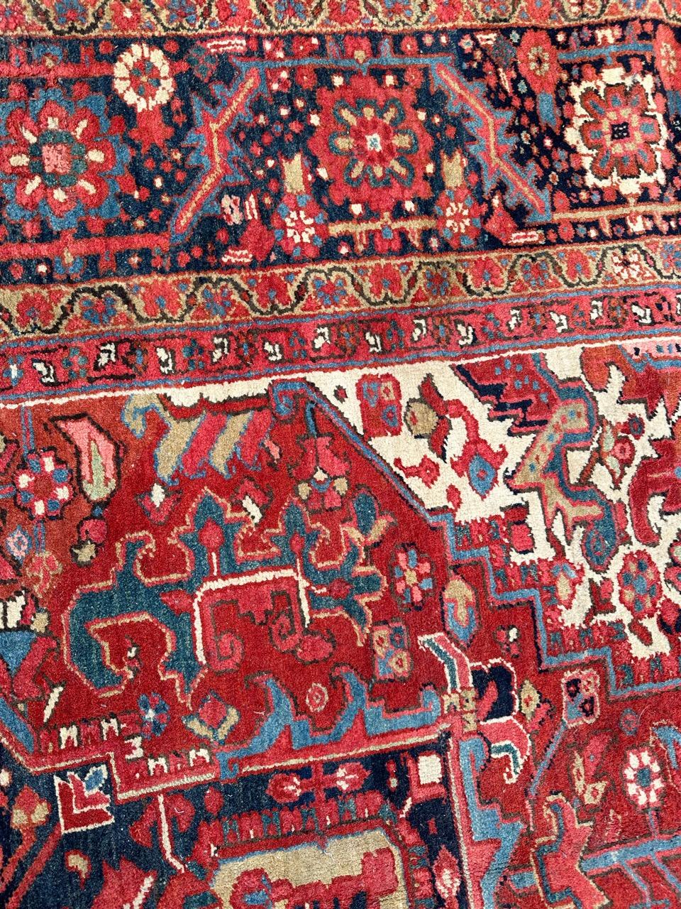 Bobyrug’s Wonderful room size antique Heriz style rug  For Sale 7