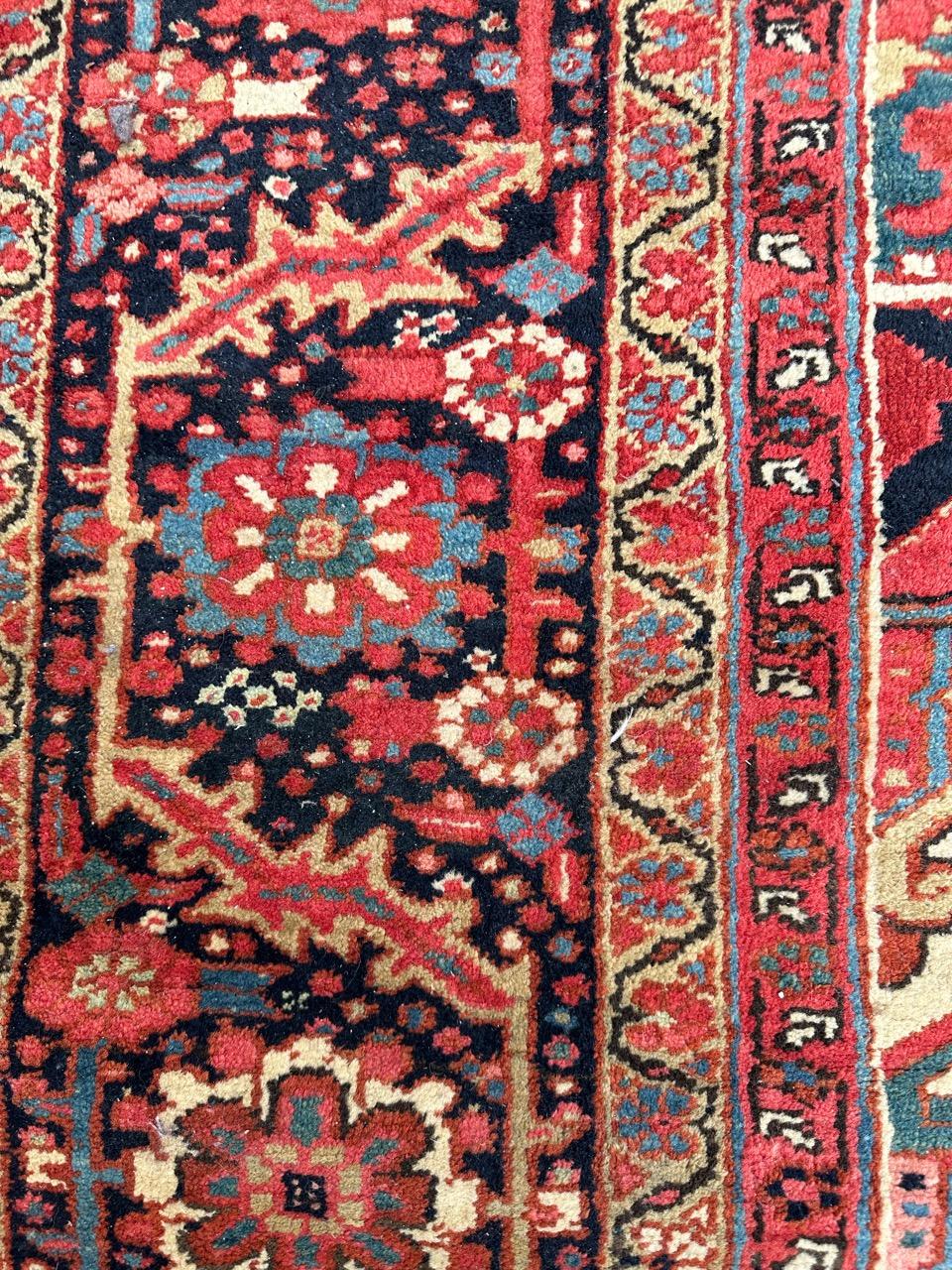 Bobyrug’s Wonderful room size antique Heriz style rug  For Sale 8