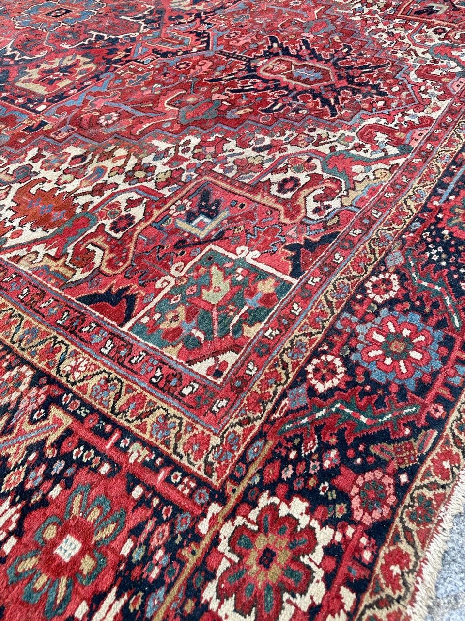 Bobyrug’s Wonderful room size antique Heriz style rug  For Sale 11
