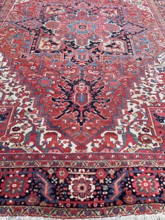 Bobyrug’s Wonderful room size antique Heriz style rug
