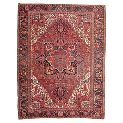 Bobyrug’s Wonderful room size antique Heriz style rug 