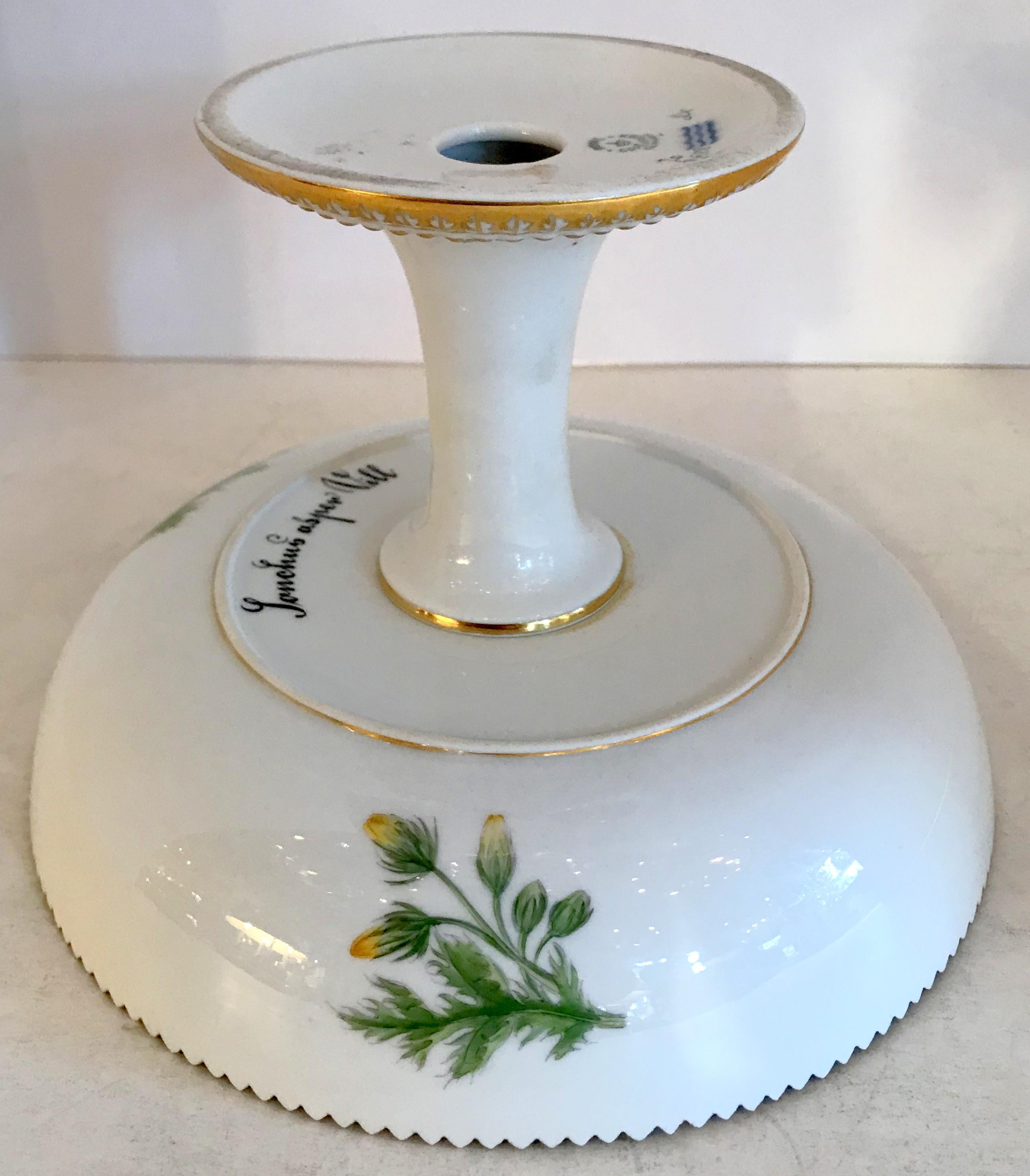 Porcelain Wonderful Royal Copenhagen Flora Danica Sonchus Asper Vill Footed Pedestal Bowl