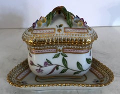 Wonderful Royal Copenhagen Flora Danica Tricot Cup and Saucer Set with Lid Mint