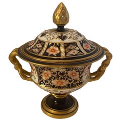 Meravigliosa Crown Derby tradizionale Urna Imari Centrotavola Coperchio Maniglie