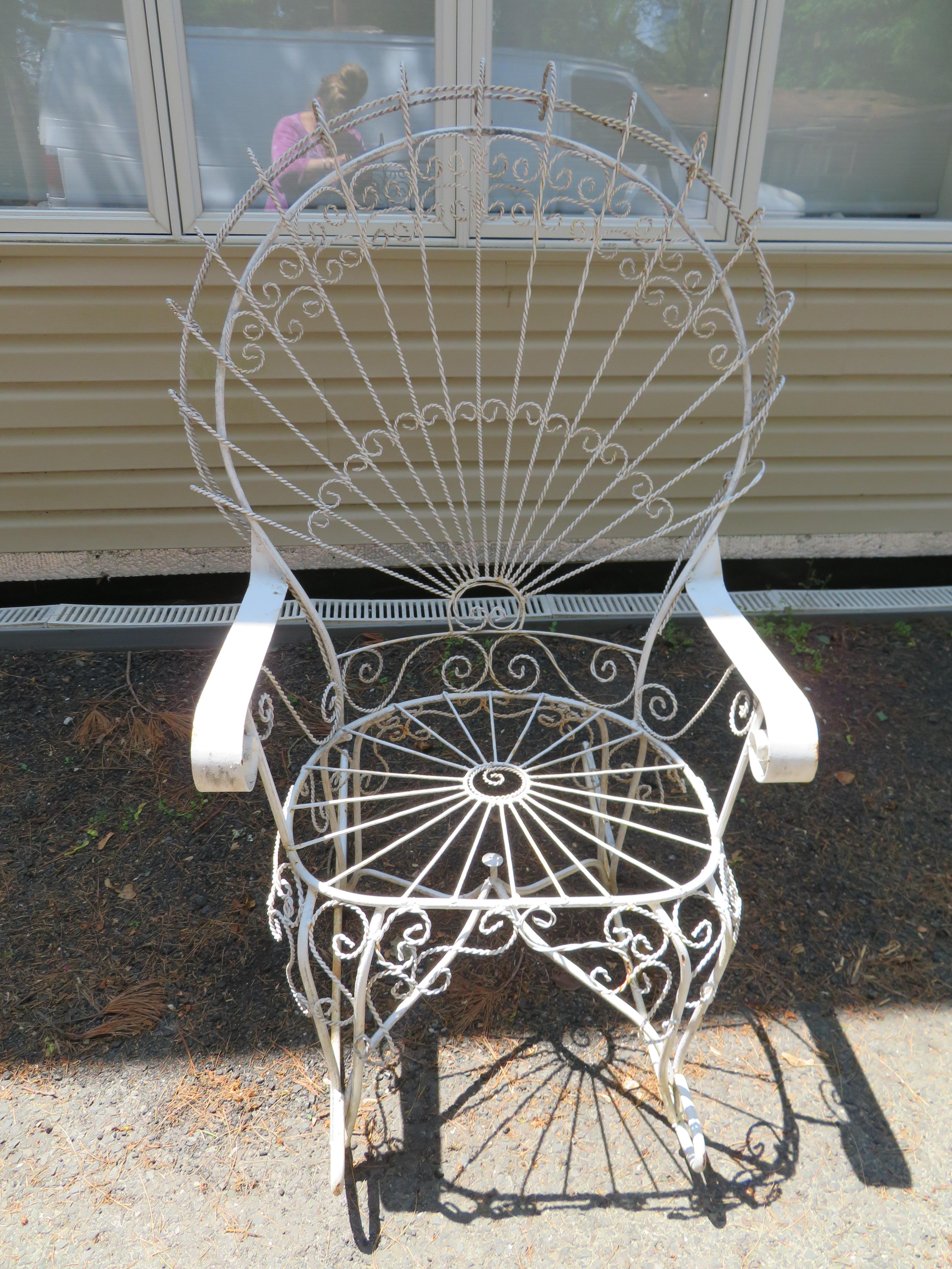 wrought iron rocking chair