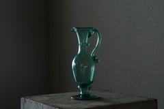 Wonderful Sea-Green Venetian Style Glass Pitcher in Hand Blown Art Glass