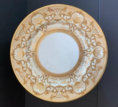 Wonderful Service Plates Set 12 Limoges France White Gold Flower Bouquet Dishes