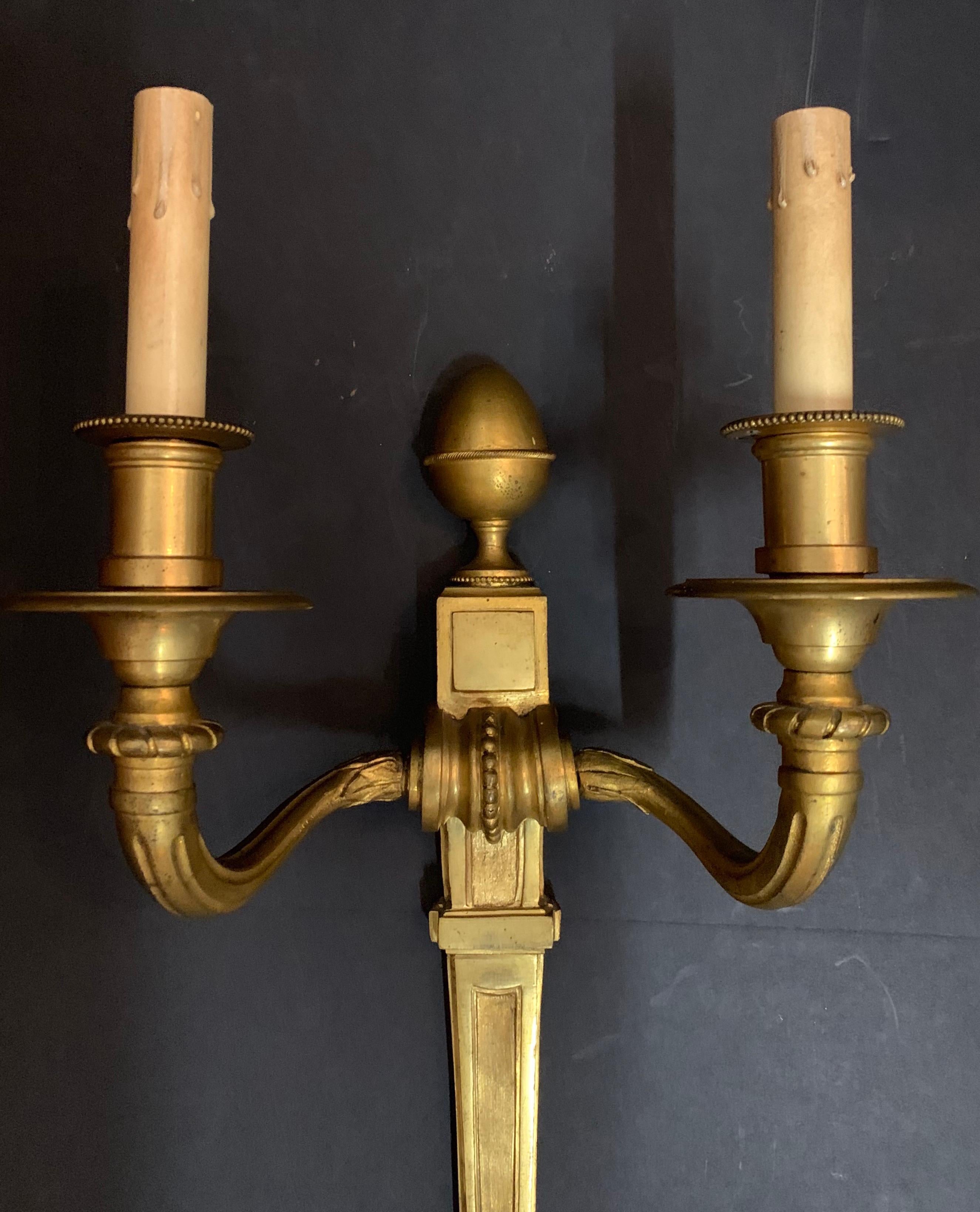 Gilt Set of 4 Two Pairs French Bronze Empire Caldwell Neoclassical Urn Sconces