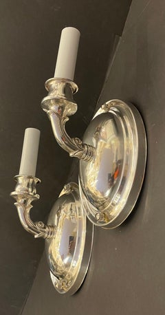 Wonderful Set 4 Two Pairs Vaughan Art Nouveau Single Arm Chrome Nickel Sconces