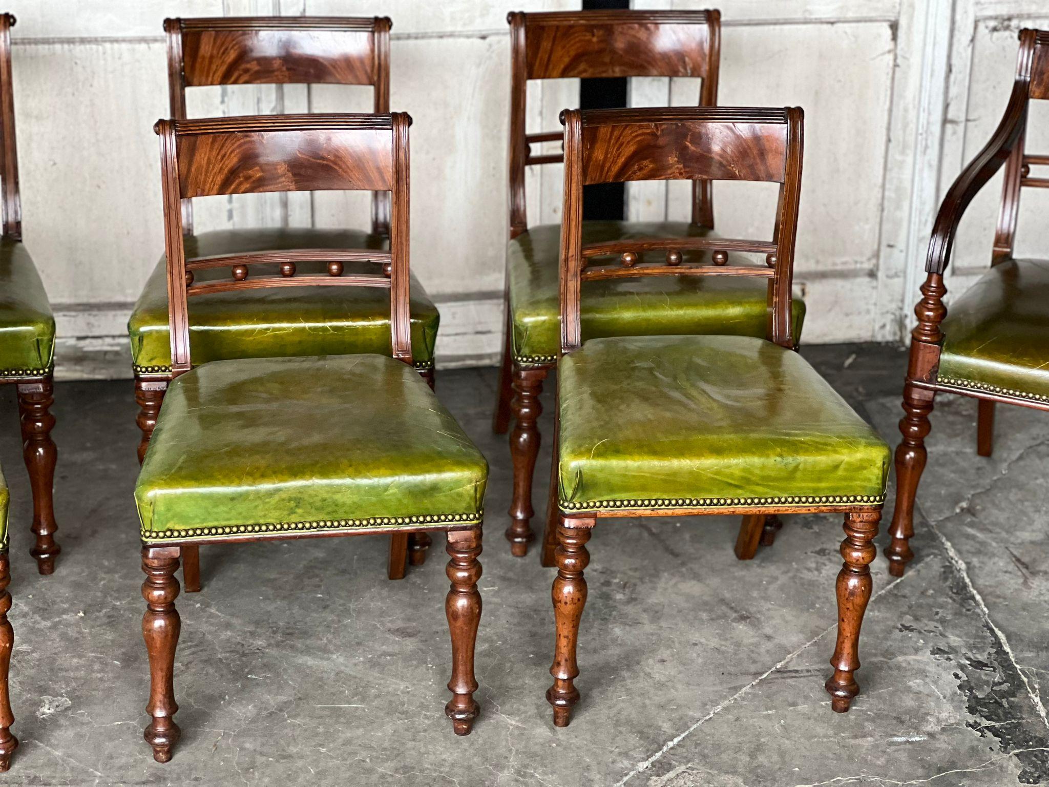 British Wonderful Set 8 19th Century Dining Chairs