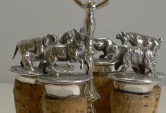 Wonderful Set Austrian Silver Plated Figural Wine/Bottle Corks, circa 1920