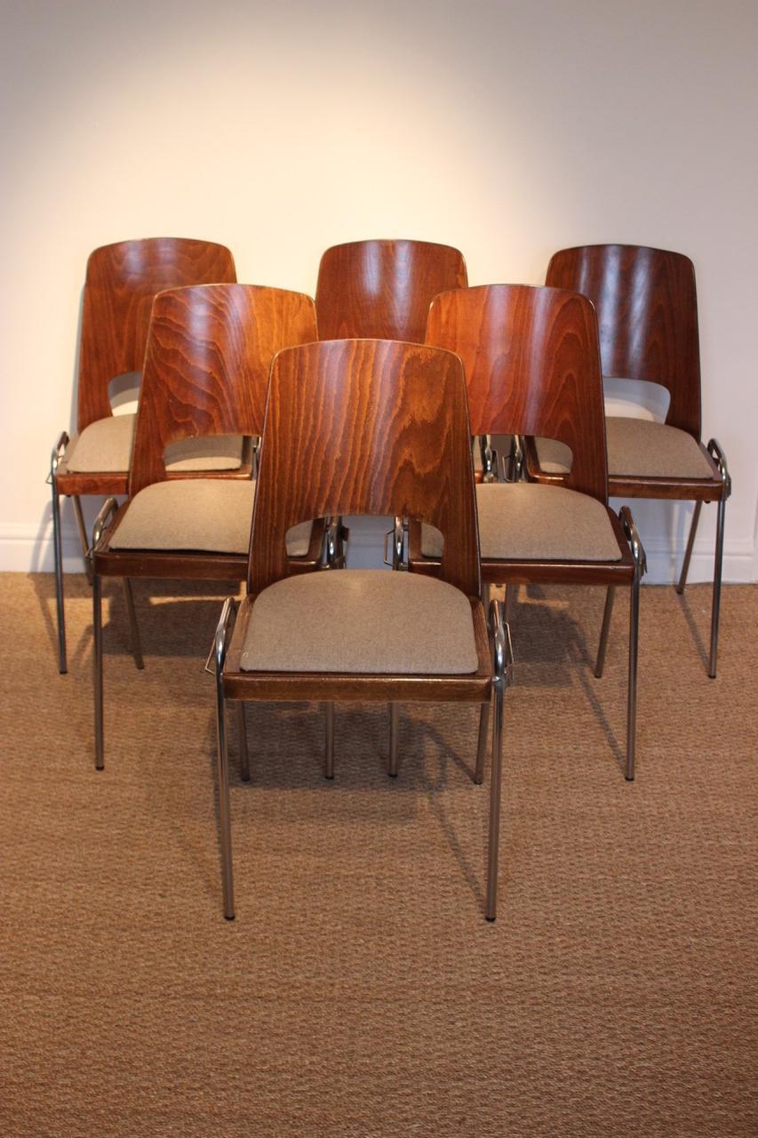 Wonderful Set of 12 Mid-20th Century Dining Chairs For Sale 1
