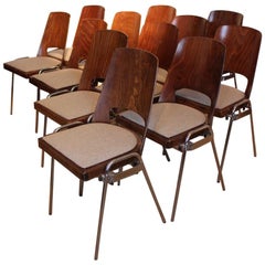 Wonderful Set of 12 Mid-20th Century Dining Chairs