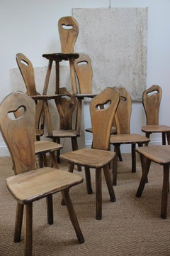 Wonderful Set of 12 Olive Wood French Chairs