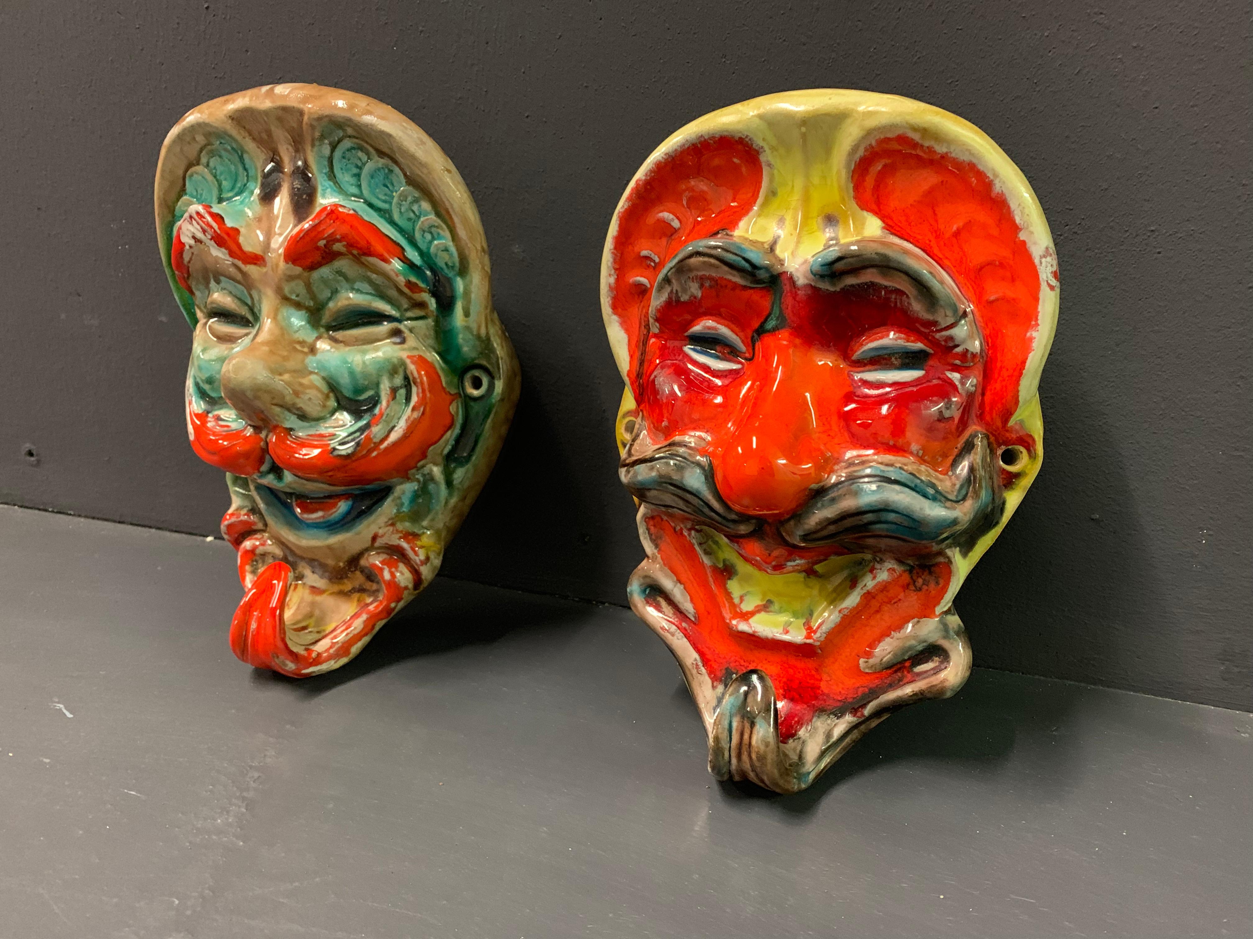 Wonderful Set of 2 Masks or Coathangers For Sale 3