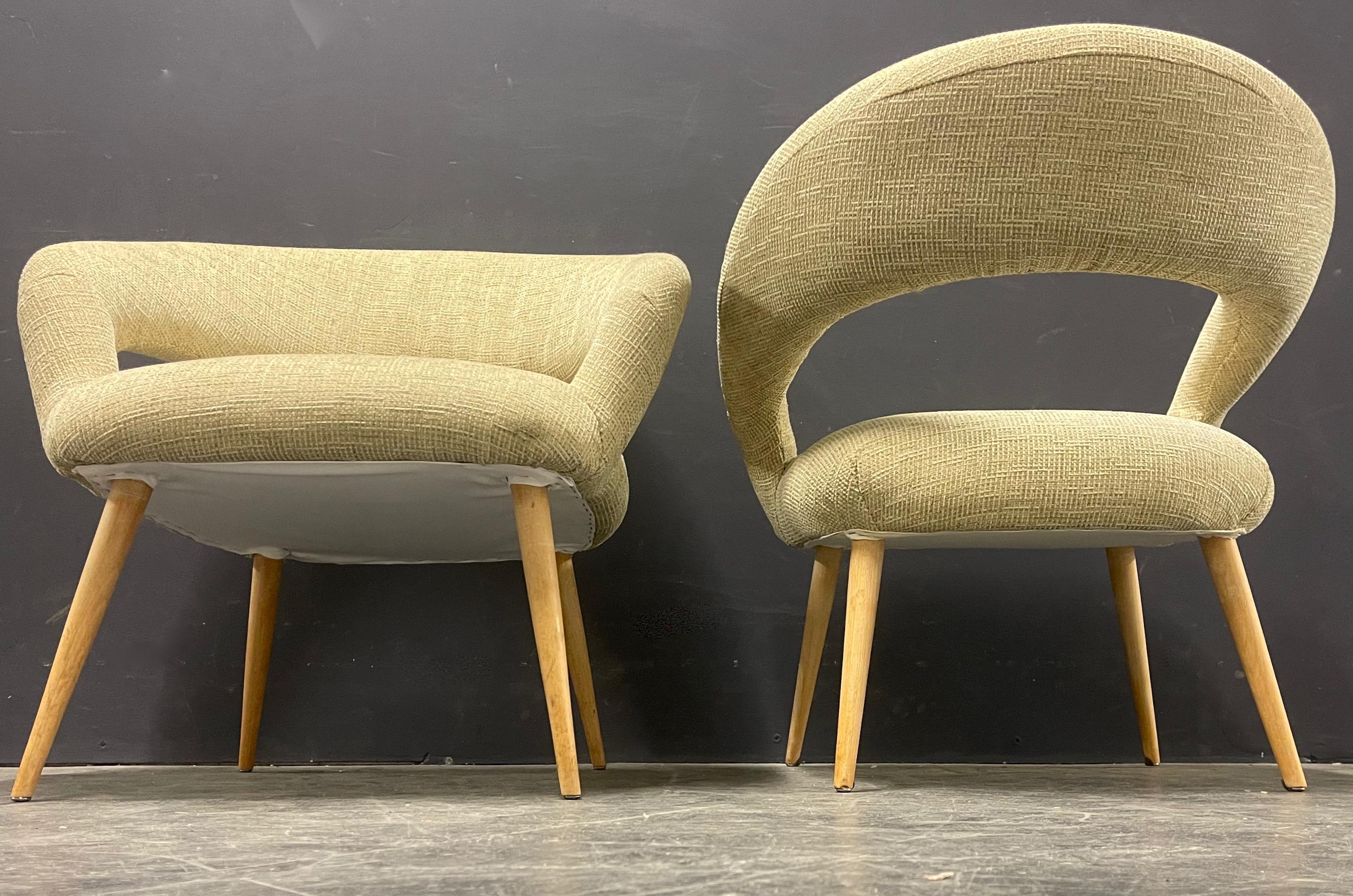 Mid-Century Modern wonderful set of 3 elegant lounge chairs For Sale