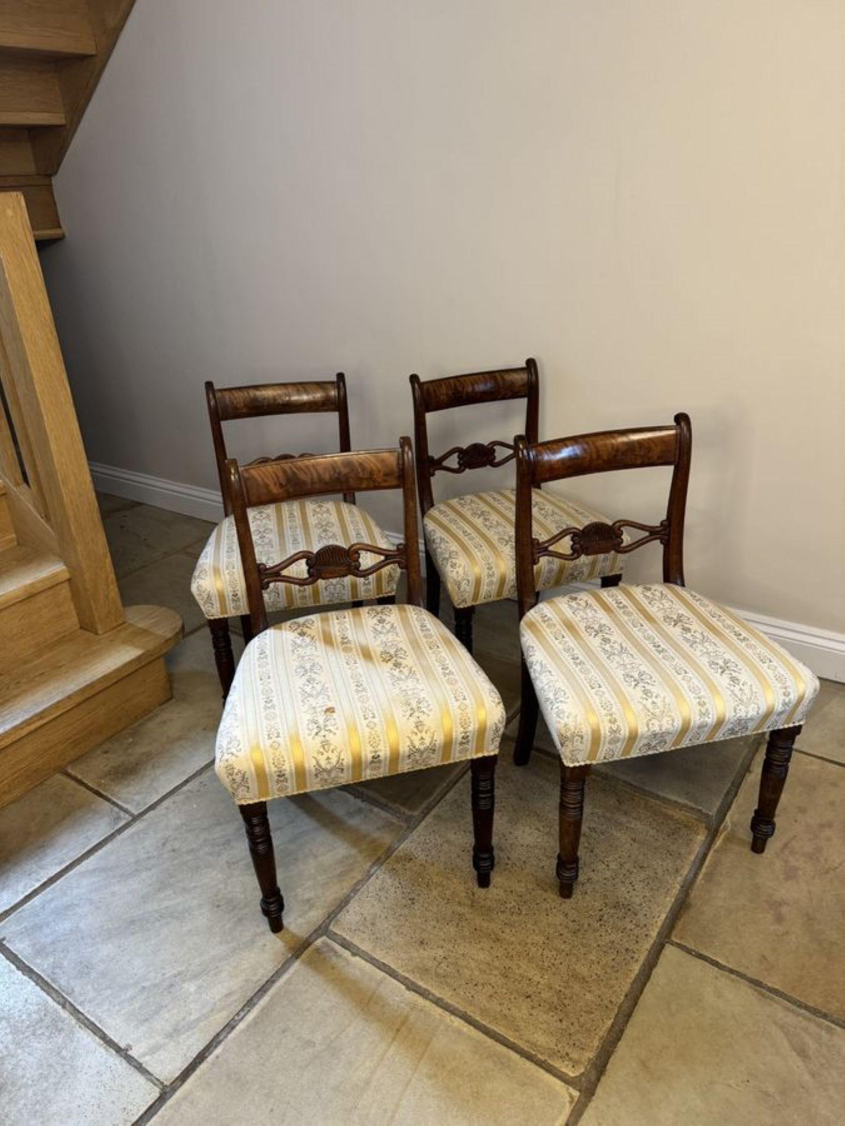 Mahogany Wonderful set of four antique Regency mahogany dining chairs  For Sale