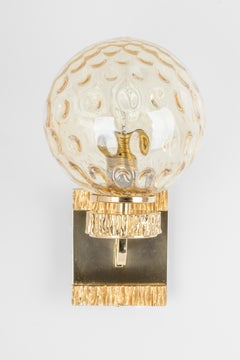 1 de 3 juegos de Apliques de Cristal y Latón Estilo Palwa, Alemania, años 70