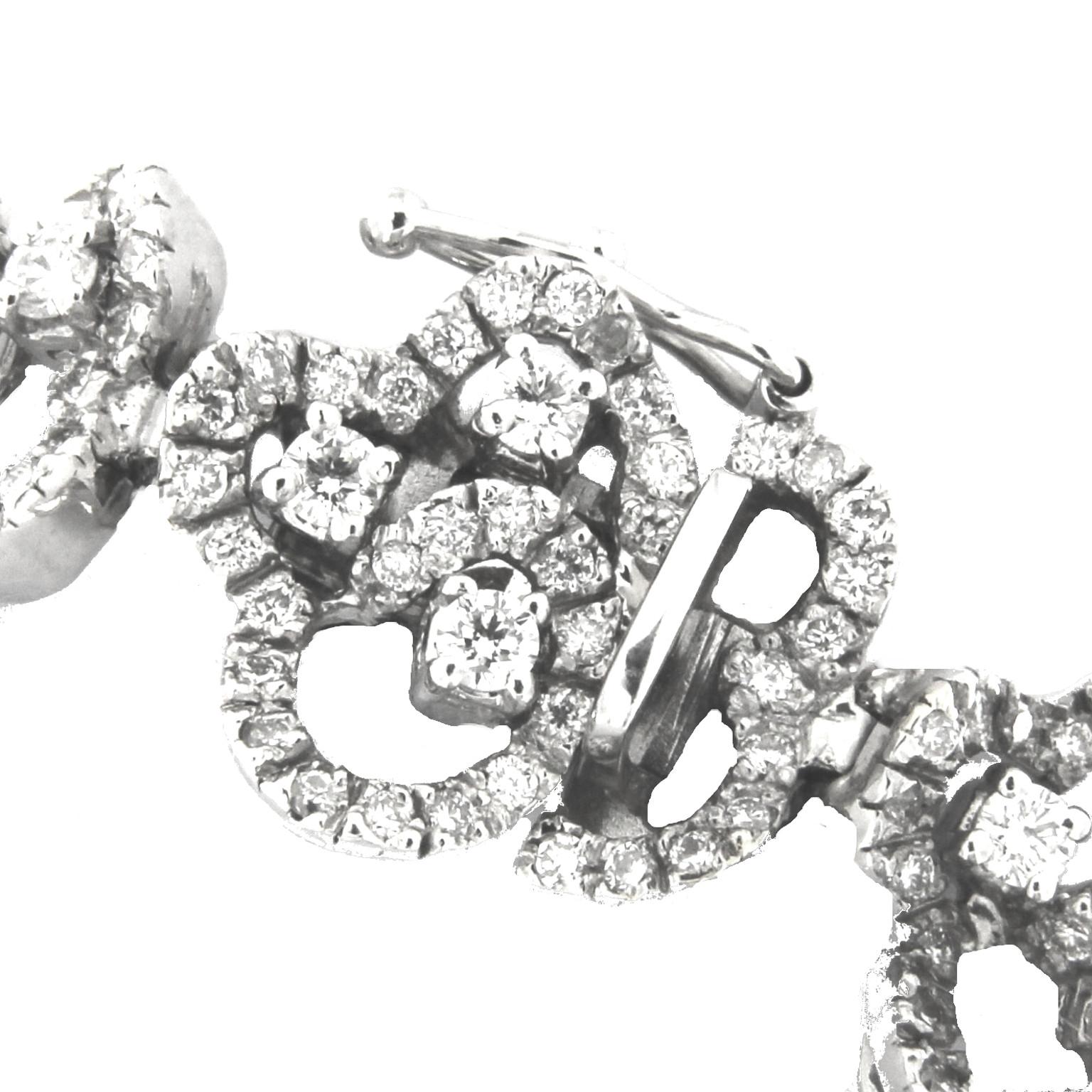 Set aus Halskette, Armband und Ohrringen, Bandhu Kollektion, weißer Diamant für Damen oder Herren im Angebot