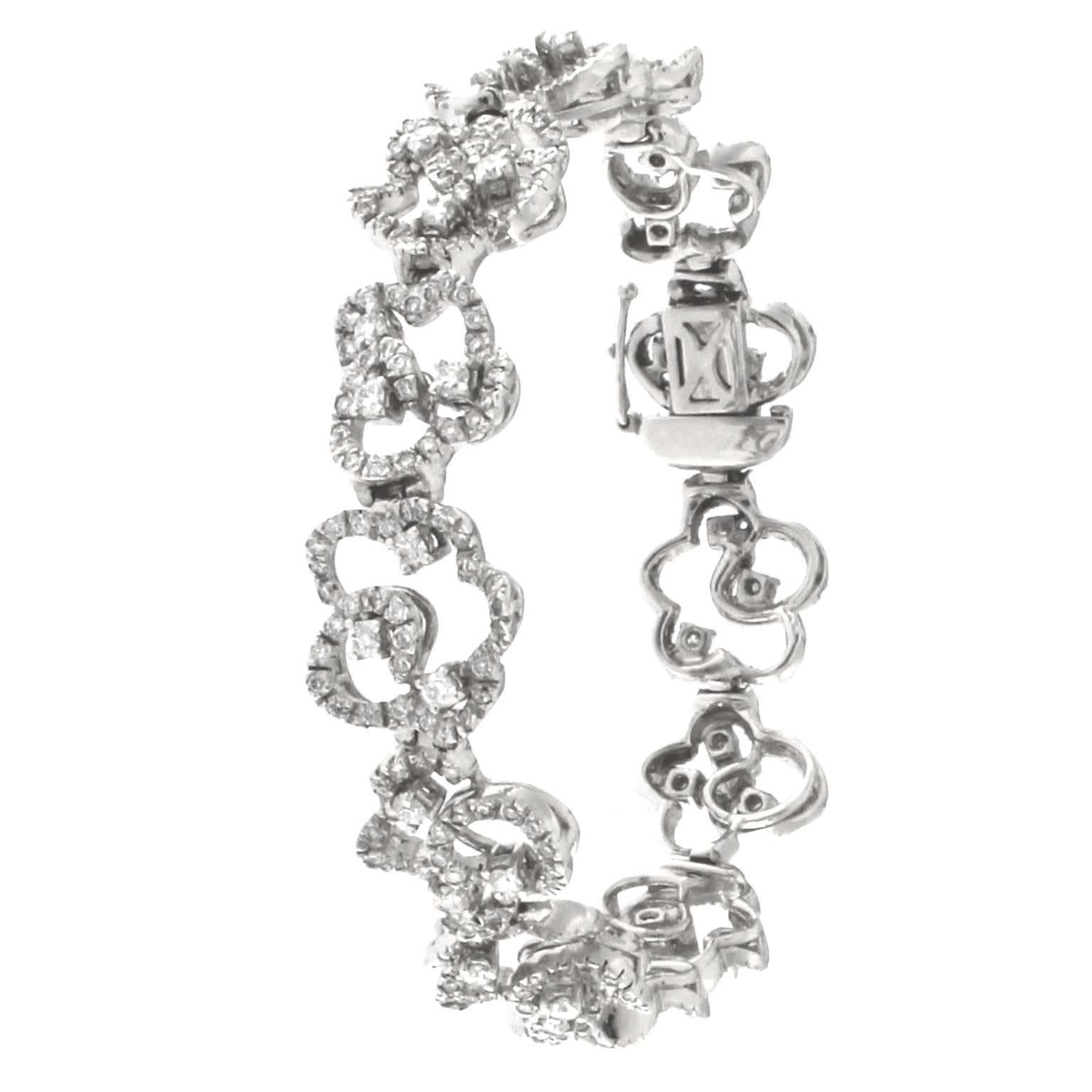 Merveilleux ensemble de collier, bracelet et boucles d'oreilles en diamants blancs de la collection Bandhu en vente 2