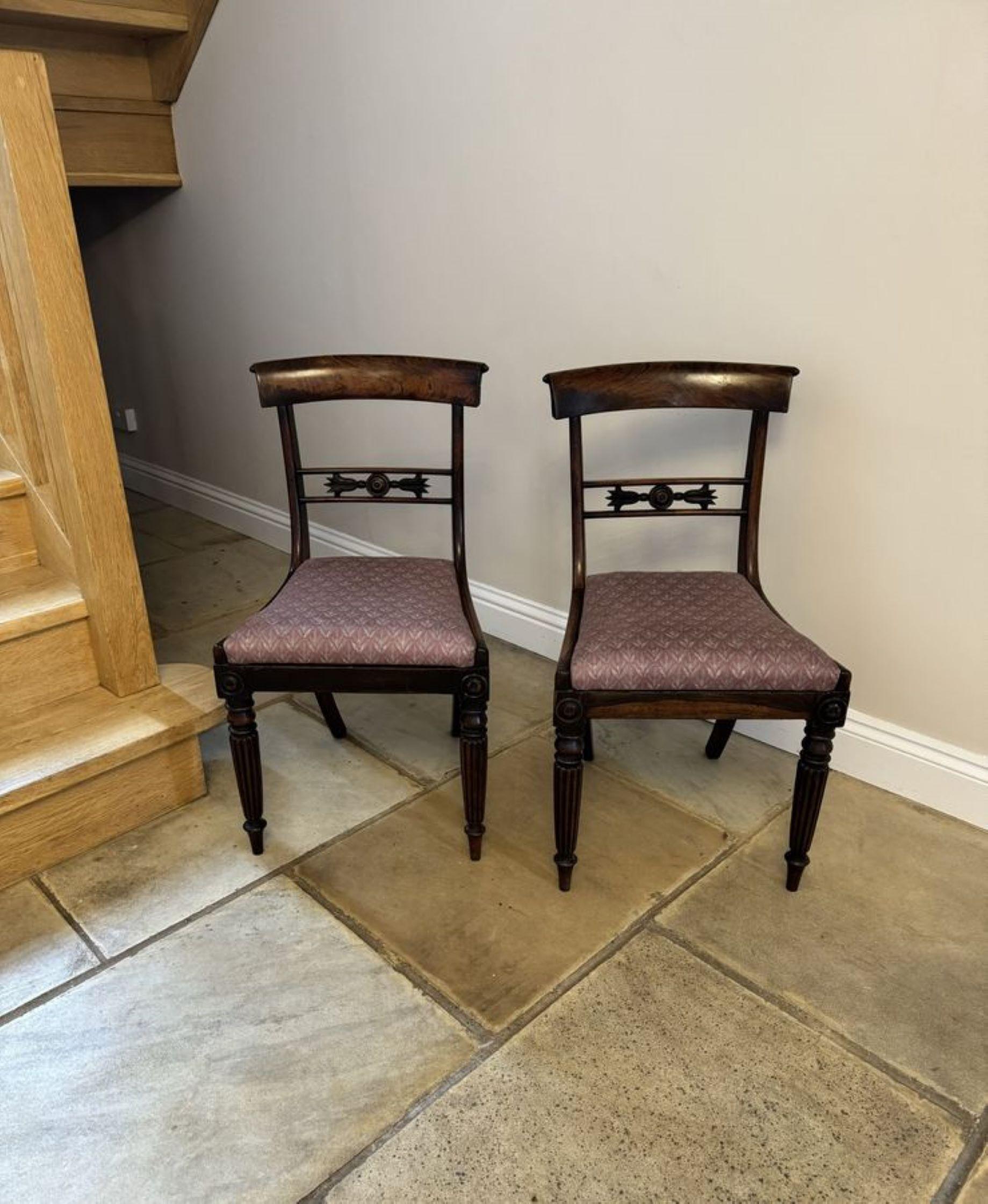 Wonderful set of six antique regency quality rosewood dining chairs  For Sale 2