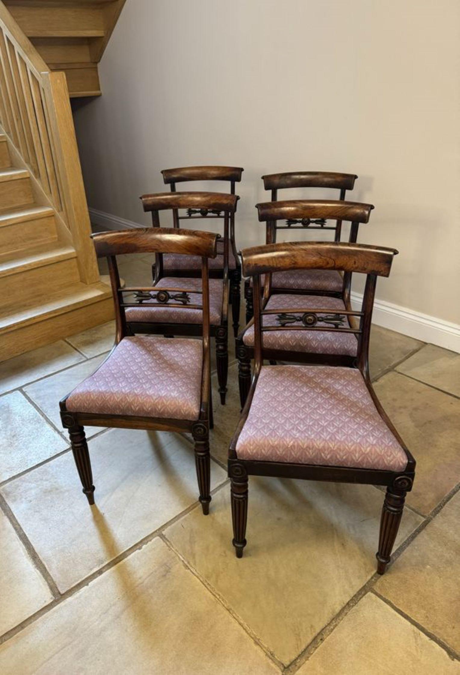 Wonderful set of six antique regency quality rosewood dining chairs  For Sale 3