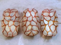 Wonderful Set of three Decorative Animal Skin Sconces Glashütte Limburg, Germany