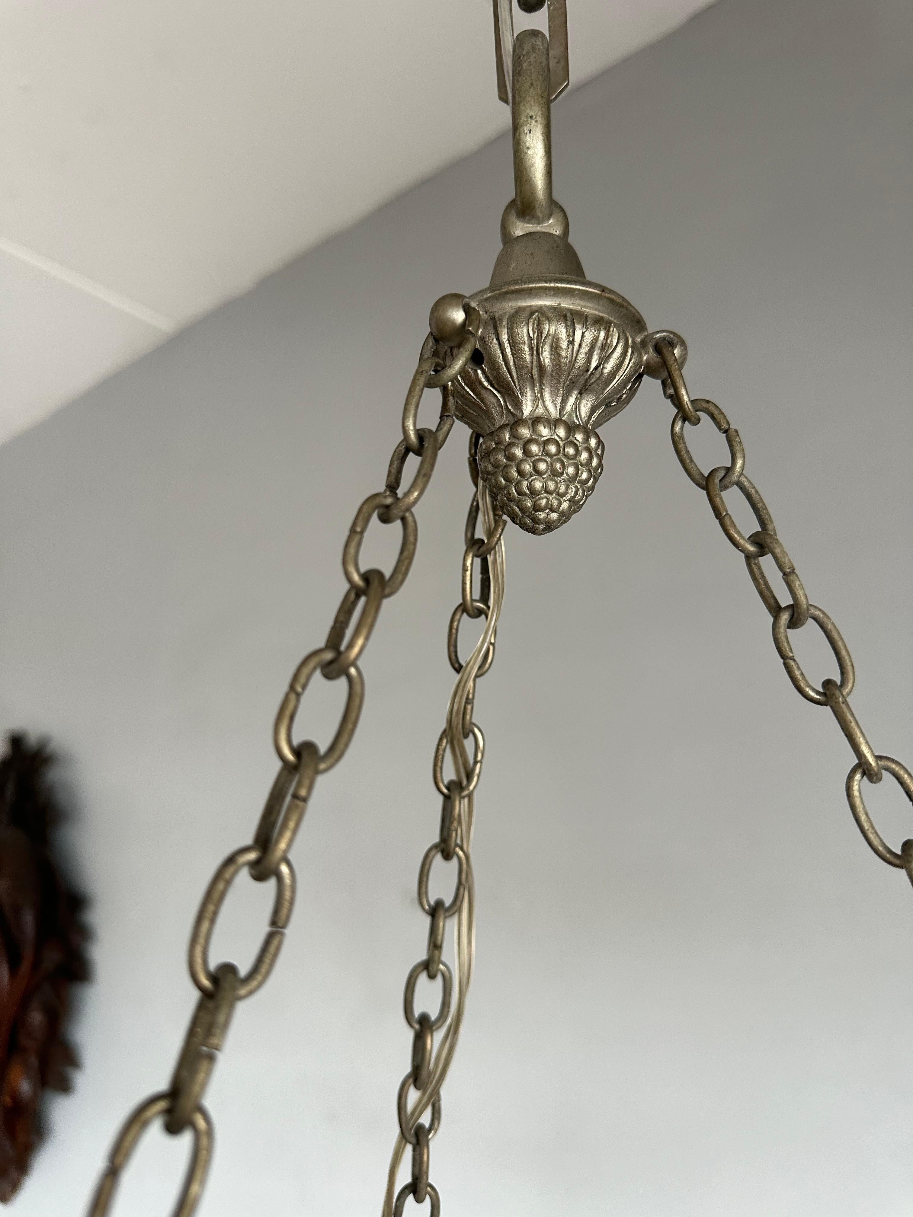 Maravillosa Forma y Colorido Vetas Orgánicas Mármol y Bronce Galería Lámpara Colgante en Bueno estado para la venta en Lisse, NL