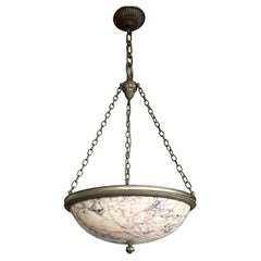 Forma meravigliosa e venature organiche colorate Marmo e bronzo Gallery Pendant Light