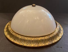 Wonderful Sherle Wagner 3 French Bronze Glass Dome Flush Mount Light Fixtures