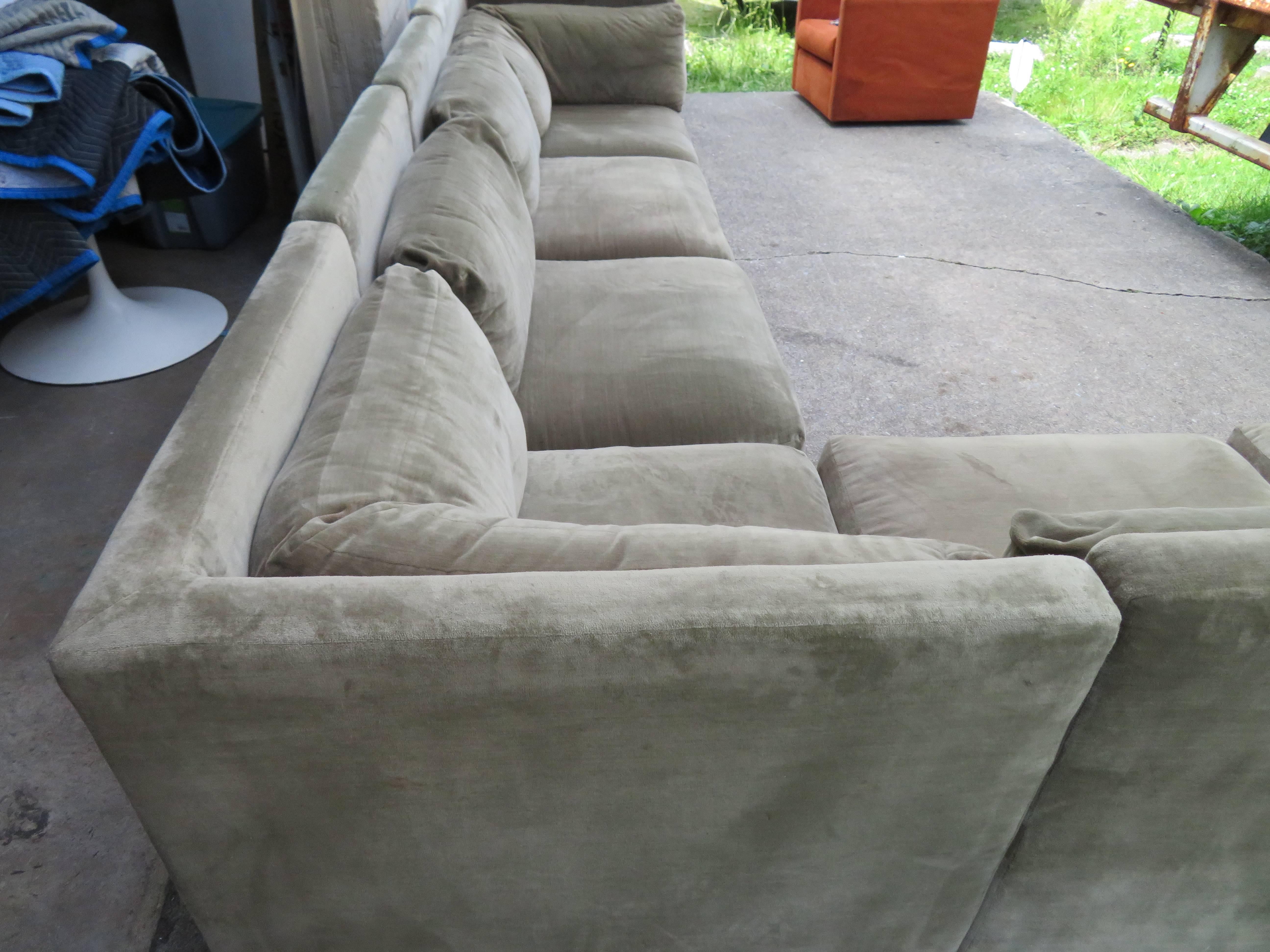 Upholstery Wonderful Signed Milo Baughman Six-Piece Sectional Sofa Mid-Century Modern
