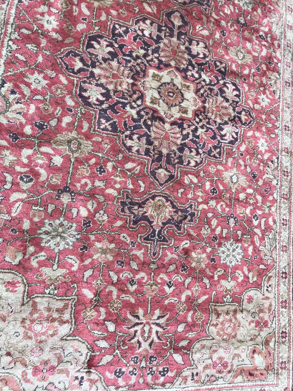 Magnifique tapis de Turquie Kayseri en soie en vente 1