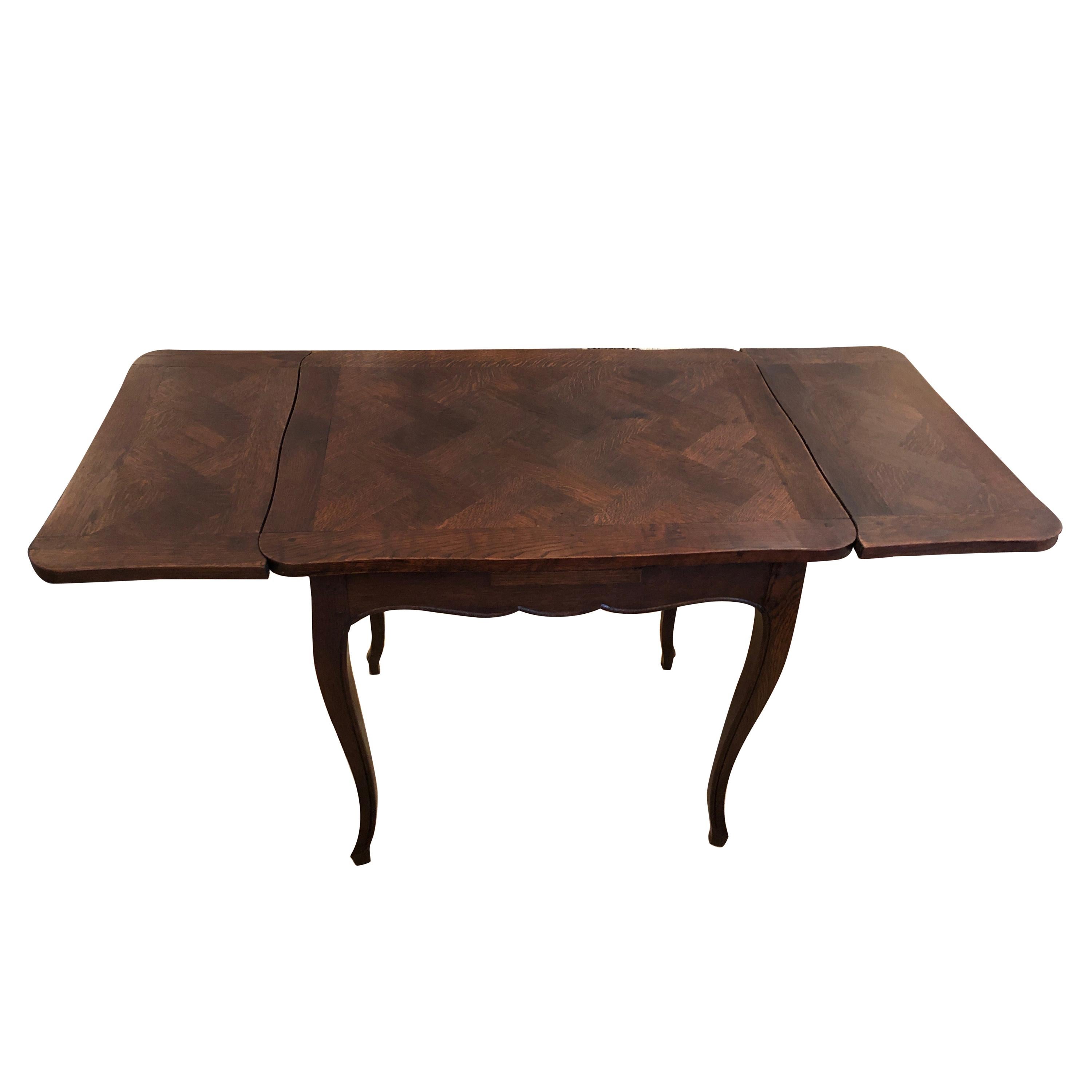 Wonderful Small Marquetry Walnut Refractory Table