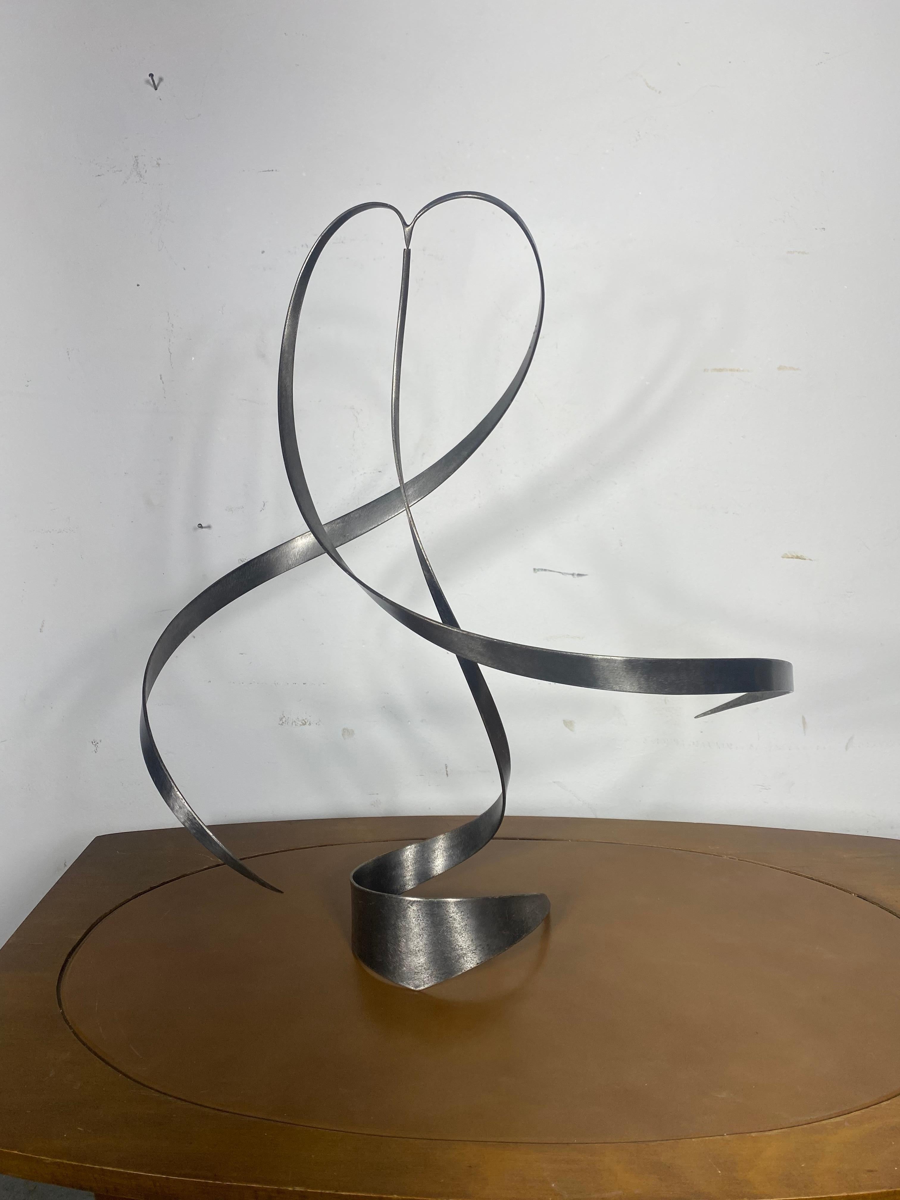 Mid-Century Modern Wonderful Spiral Steel Kinetic Stabile / Mobile Sculpture by Sam Ogden