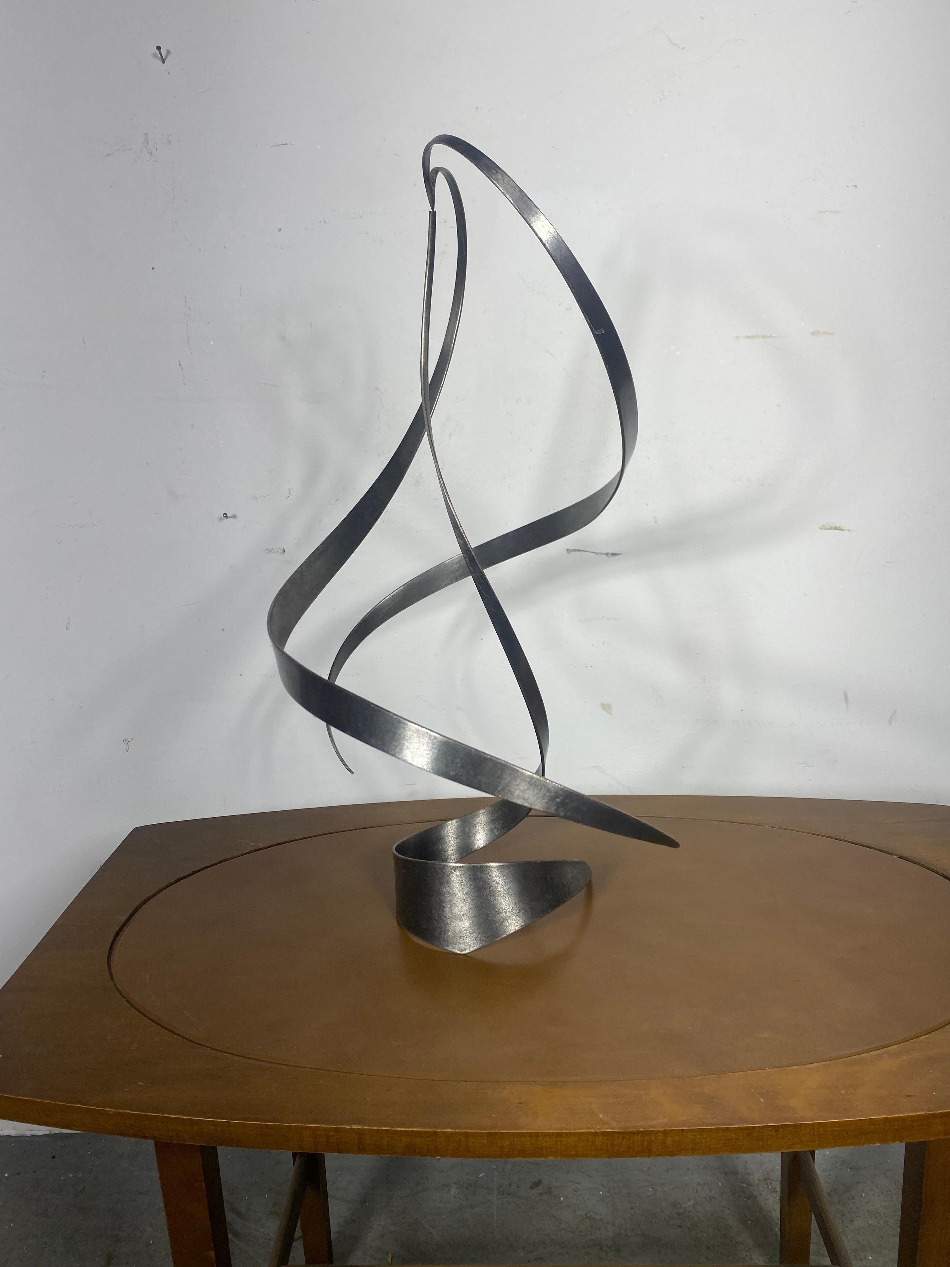 American Wonderful Spiral Steel Kinetic Stabile / Mobile Sculpture by Sam Ogden