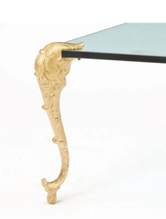 Wonderful Square Gilt-Bronze Mounted Glass Coffee Cocktail Table P.E. Guerin