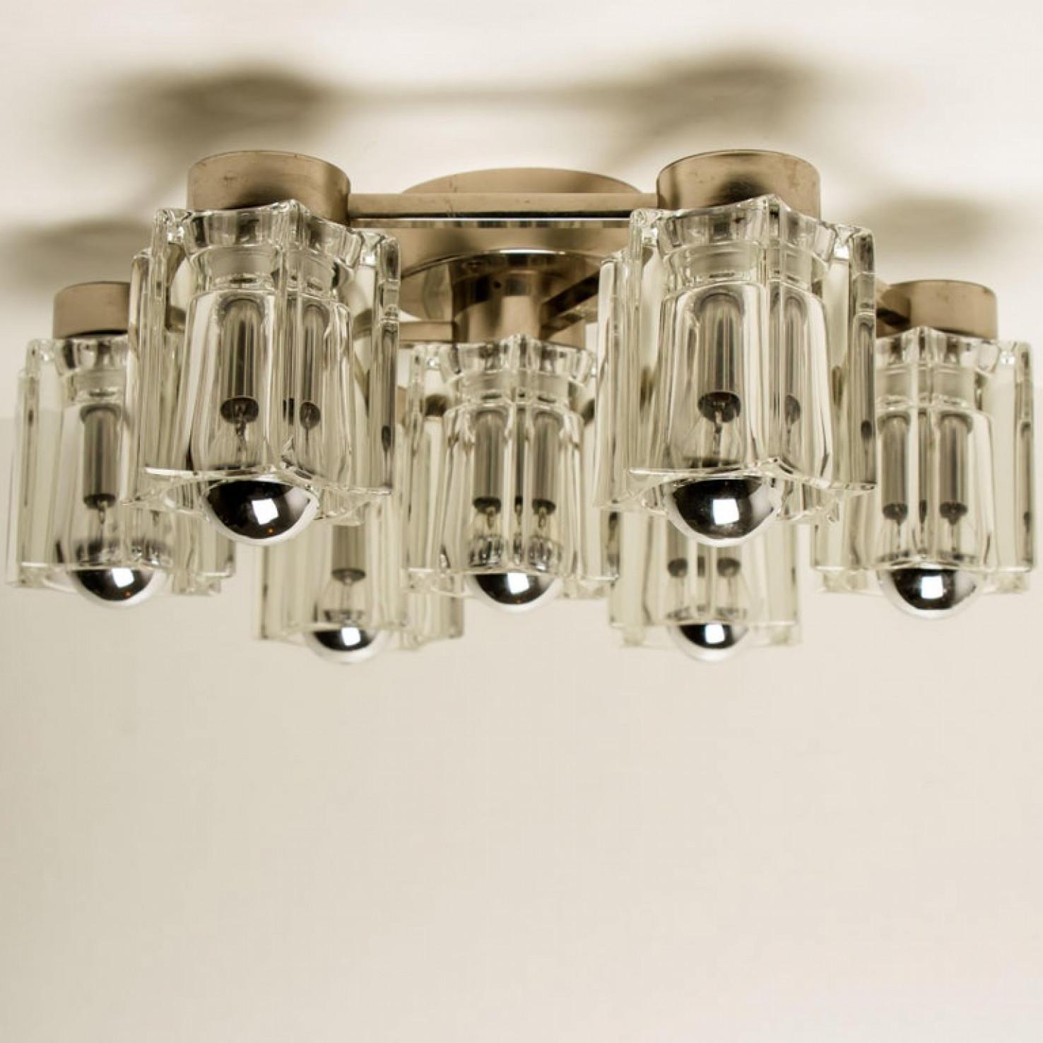 Wonderful Star Flush Mount/ Wall Light Peill Putzler Crystal Glass, Germany For Sale 4