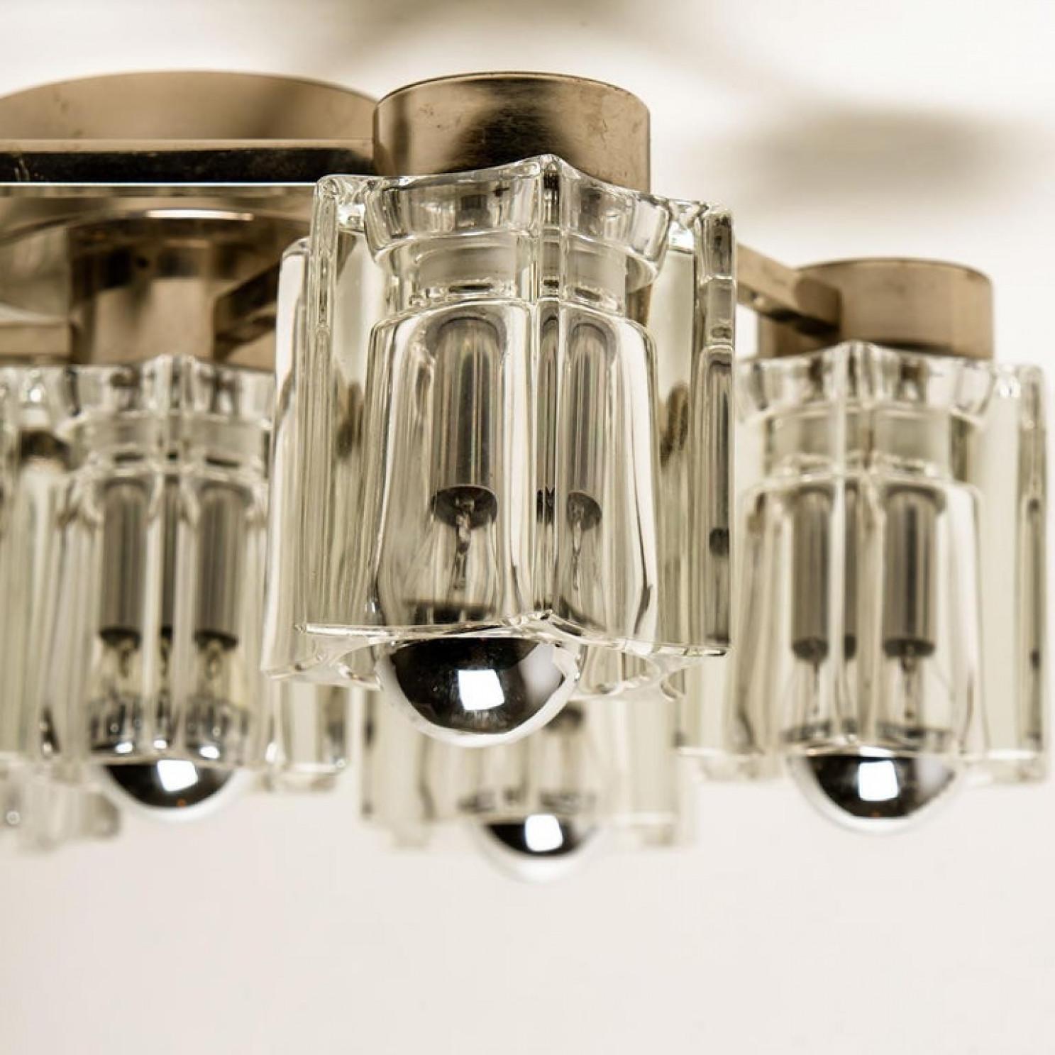 Wonderful Star Flush Mount/ Wall Light Peill Putzler Crystal Glass, Germany For Sale 11