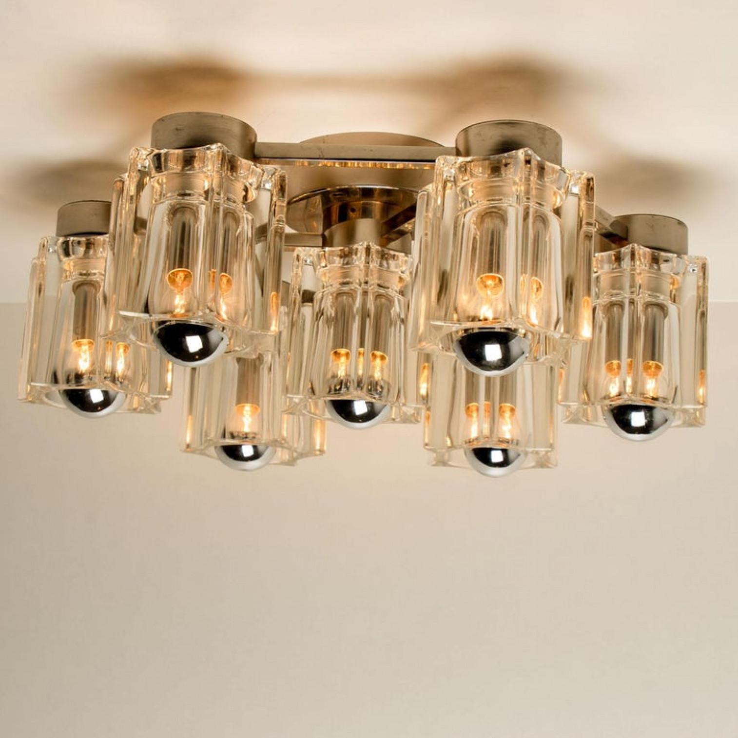 Wonderful Star Flush Mount/ Wall Light Peill Putzler Crystal Glass, Germany For Sale 12