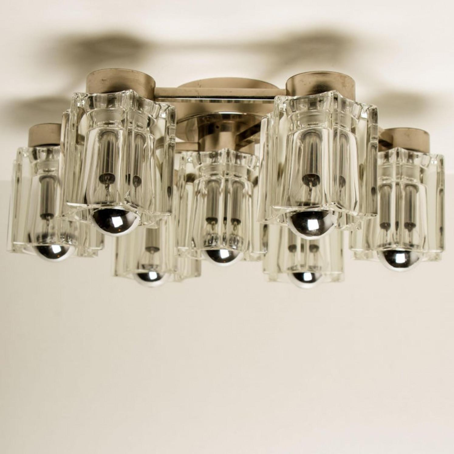Other Wonderful Star Flush Mount/ Wall Light Peill Putzler Crystal Glass, Germany For Sale