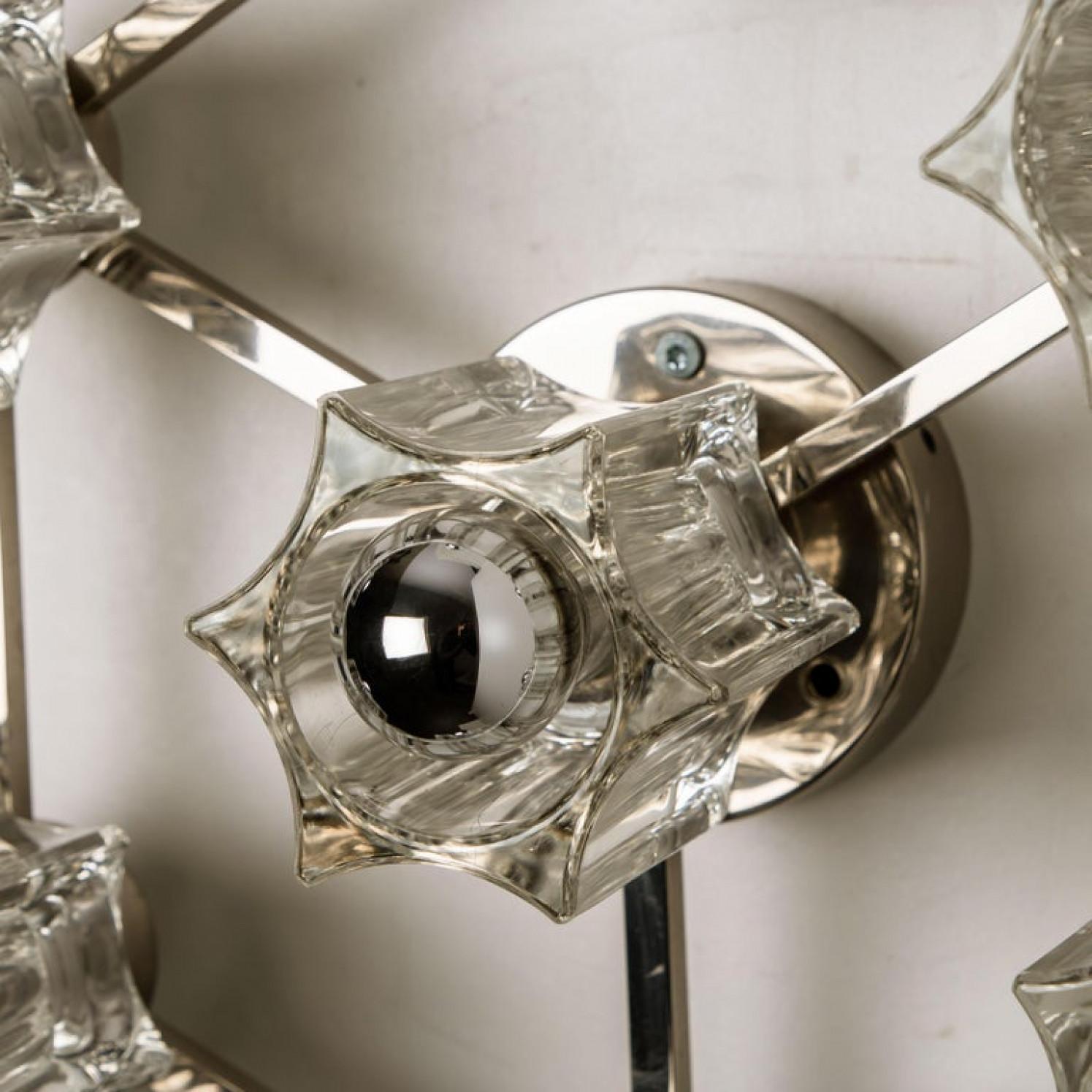 Wonderful Star Flush Mount/ Wall Light Peill Putzler Crystal Glass, Germany For Sale 1