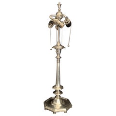 Vintage Wonderful Sterling Bronze Co. New York Nickel Plated Caldwell Table Desk Lamp 