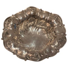 Wonderful Sterling Silver Art Nouveau Centerpiece Bowl with Pierced Swirl Border